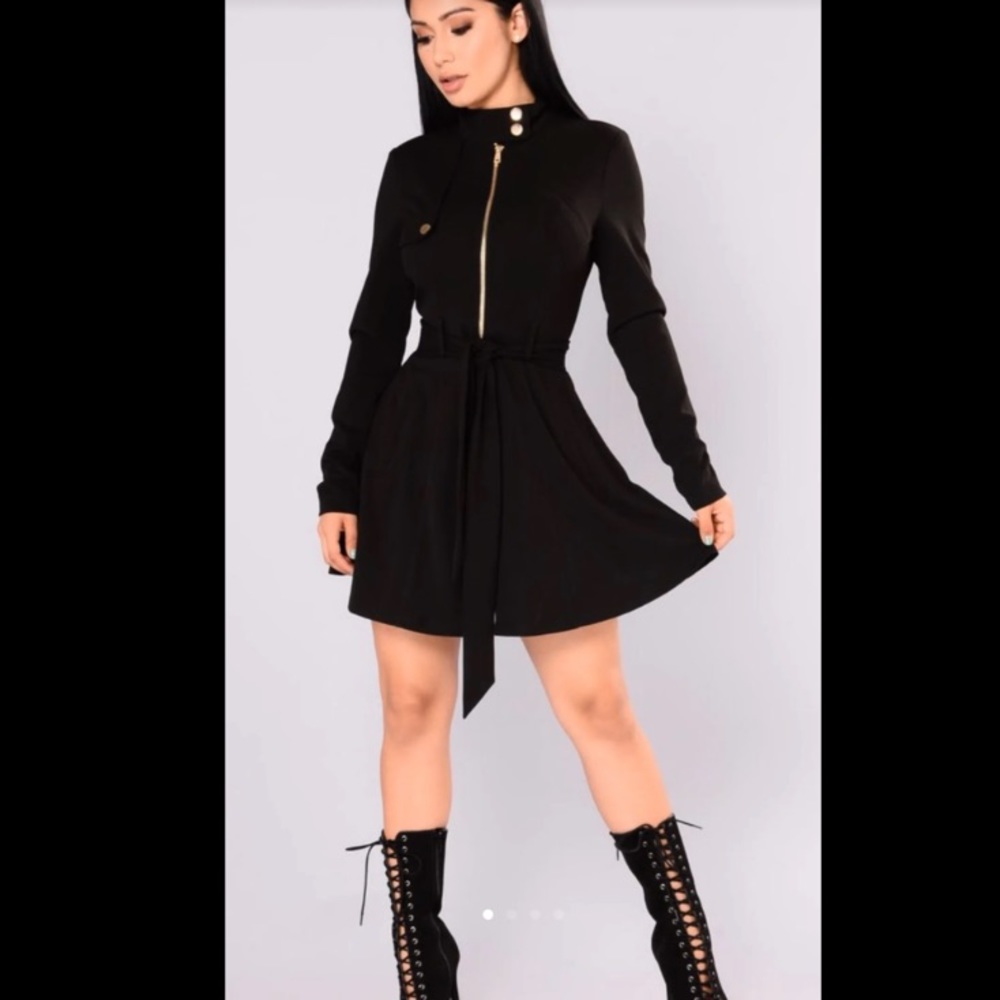 Black zip up dress